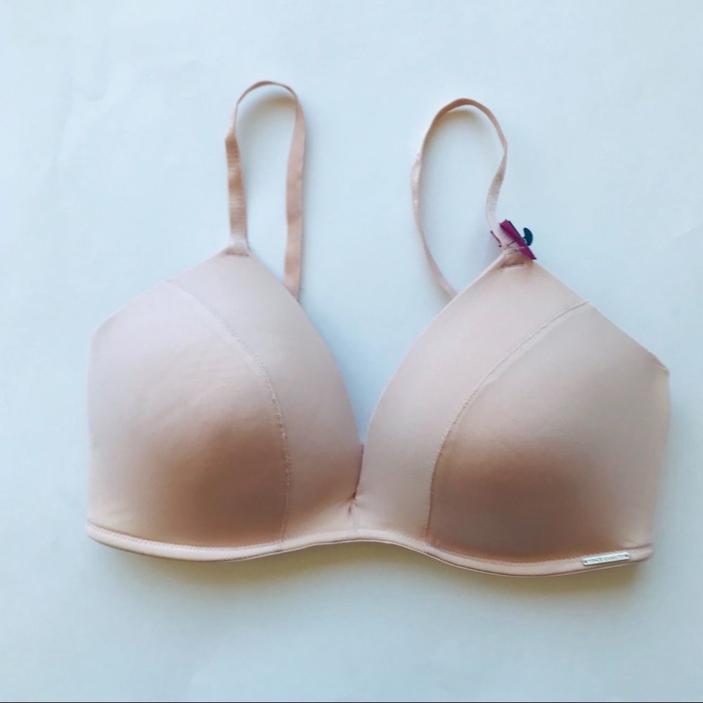 Vince Camuto Wire Free Nude Beige Padded Bra 36C 36 Brassiere Underwear New NWT